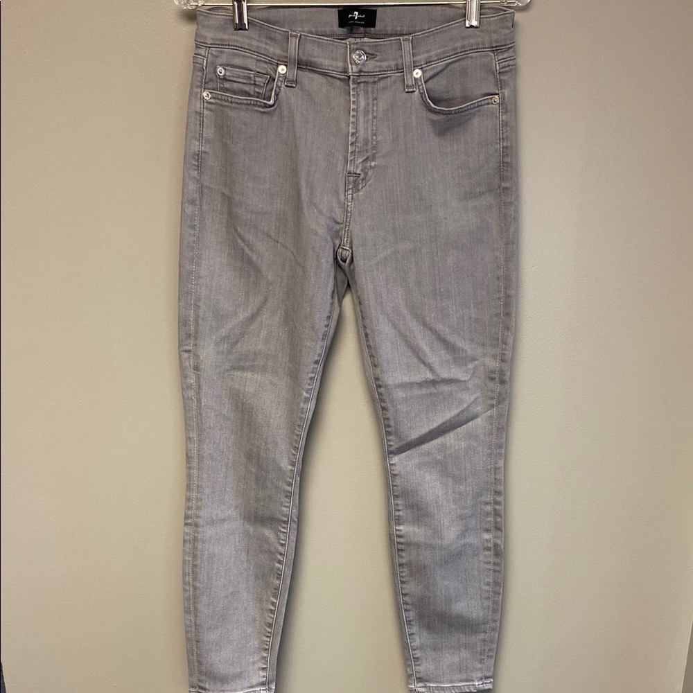 7 For All Mankind “The Ankle” Gray Cropped Jeans (29x27)
